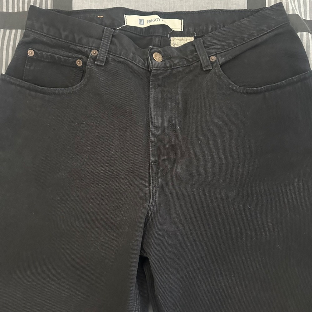 Vintage Gap Baggy Fit Jeans Mens W33 L29 Black Denim - Picture 2 of 5